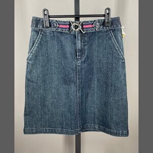 NEW Talbots Skirt Womens 4 petite blue denim a line preppy casual